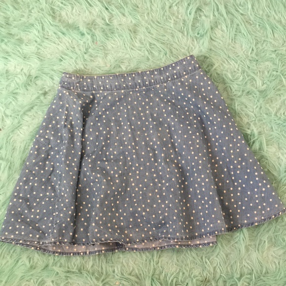 Forever 21 Dresses & Skirts - A blue with white pok-a-dots skirt. Forever 21 Dresses & Skirts - A blue with white pok-a-dots skirt.